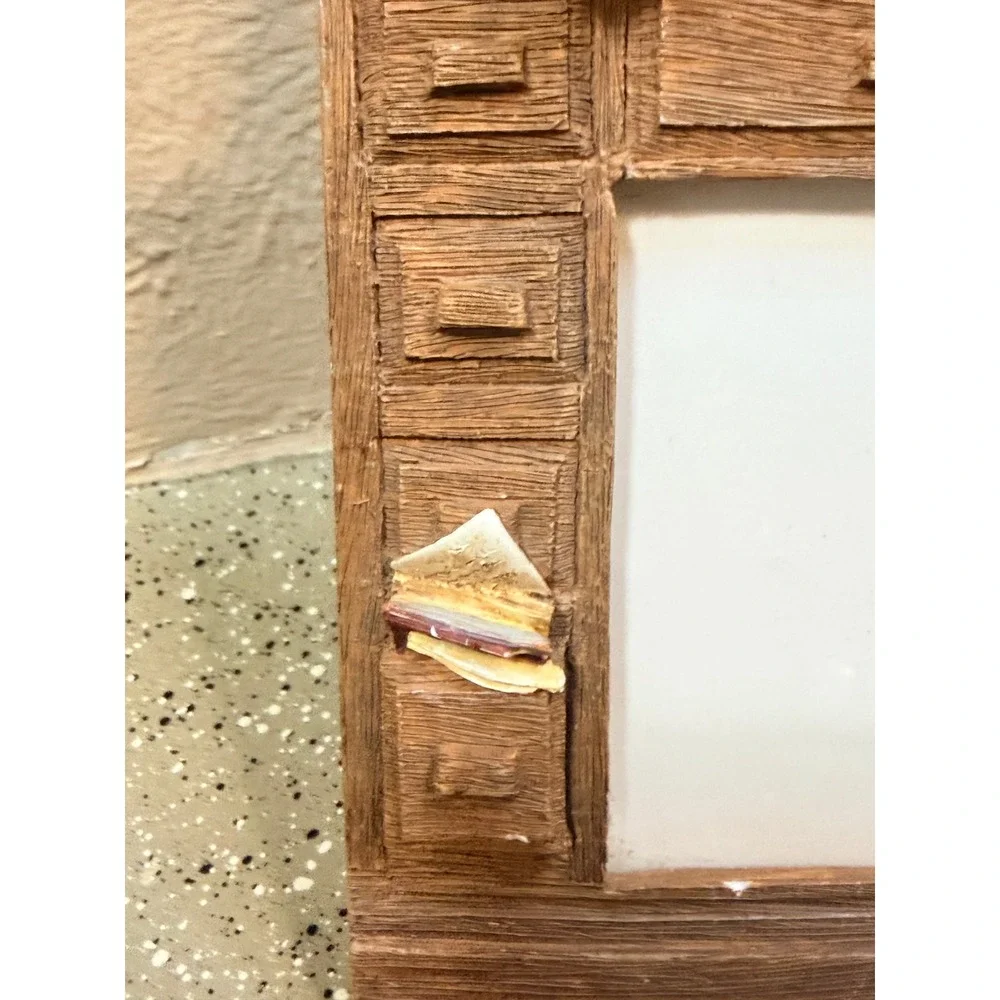 Vintage Style Roll Top Desk Picture Frame Typewriter Rotary Phone 3D Resin 5x3.5